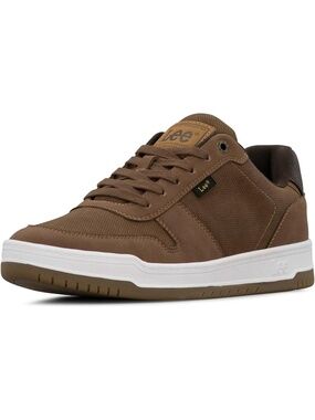 Men's Chocolate Rubber Outsole Upper Faux Leather Low-top Lifestyle Sneakers